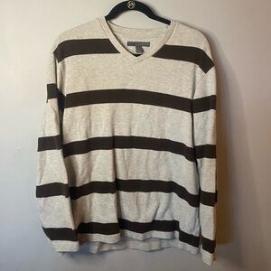 Old Navy brown and cream Striped Mens Sweater size large